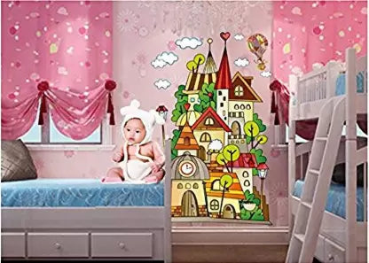 Huge Princess Castle Removable 3D DIY PVC Cartoon Wall Sticker/Art Wall Decal Home Decor AY1910