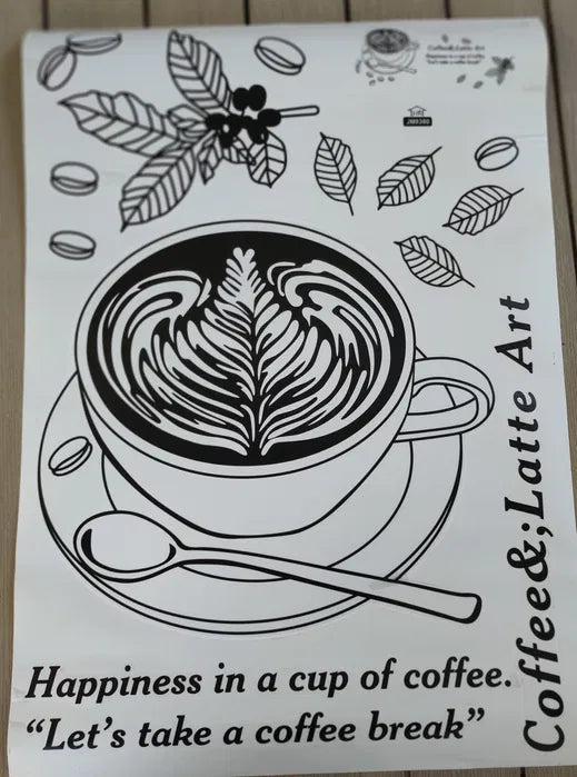 Interior sticker "Coffee&;Lattee art"tte