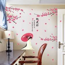 Albama - Wall Stickers / Wall Stickers / Room Stickers / Room Decoration / Living Room Decoration / Wall Stickers / Wall Stickers / Wall Decoration / Wall Wallpaper / Wall Stickers Sakura Chinese Girl Model size 50x70 sk9358