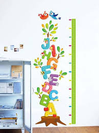 Decals Design 'Educational Alphabets Tree with Height Chart' Wall Sticker size 50x70 xy8096