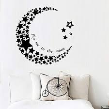 Gadgets Wrap Vinyl Moon and Stars Wall Pattern Moon DIY Star Wall Sticker size 50x70 xy6031