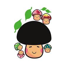 【WEJA】Send Boxed Chalk Cartoon Mushroom Head Blackboard Wall Stickers Home Decor Decoration For Kids Rooms waterproof removable size 50x70 ay629