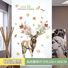 3d three deer creative bedroom room bedside background wall painting decorative wall sticker