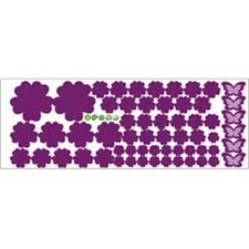 ROBAUN 108pcs Blumen und 6pcs Schmetterling Wandaufkleber Wohnzimmer Schlafzimmer Kunstaufkleber Hausdekoration Möbelaufkleber (Color : Deep Purple)