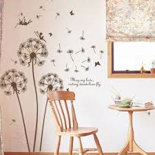 DIY Dandelion Flower Vinyl Wall Sticker For Living Room size 60x90 am9001