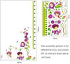 OneHouse Morning Glory Purple Flowers Little Children Measurement Growth Chart (60-180cm) Wall Sticker for Kids Room