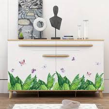 Stylish Nordic Plant Wall Stickers, Cafe, Modern, Window, Monstera, Leaf, Green, Grass, Banana Leaf, Butterfly, Kitchen, Kids Room, Toilet, Interior Decor size 50x70 sk7201