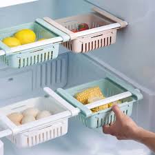 Adjustable Fridge Storage Basket Expandable Fridge Storage Rack Plastic Fridge Space Saver Food Organizer Tray