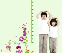 OneHouse Morning Glory Purple Flowers Little Children Measurement Growth Chart (60-180cm) Wall Sticker for Kids Room