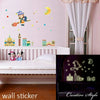 Glow In The Dark Planet & Stars Wall Stickers, girl moon for Wall Decor, Perfect for Children Kid and Play Rooms wallpaper