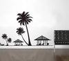 New Design Beach Wall Decal, Tropical Hawaiian Wall Sticker, Coconut Trees Wall Decal Wall Art, Tree Wall Mural Home Decor