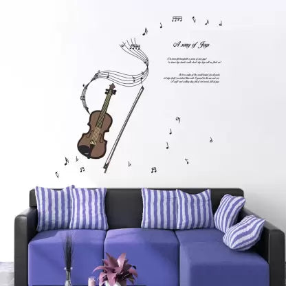 Violin wall stickers Musical decoration music musician minstrel decoration kids room decoration AY7180