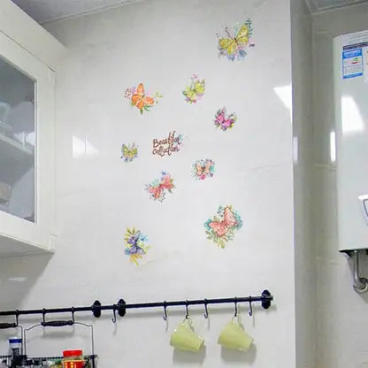 RYRDWP Clearance Removable Vinyl Decal Art Mural - Beautiful Butterfly Floral Design for Home Living Room Decor Wall Sticker size 50x70 sk7099