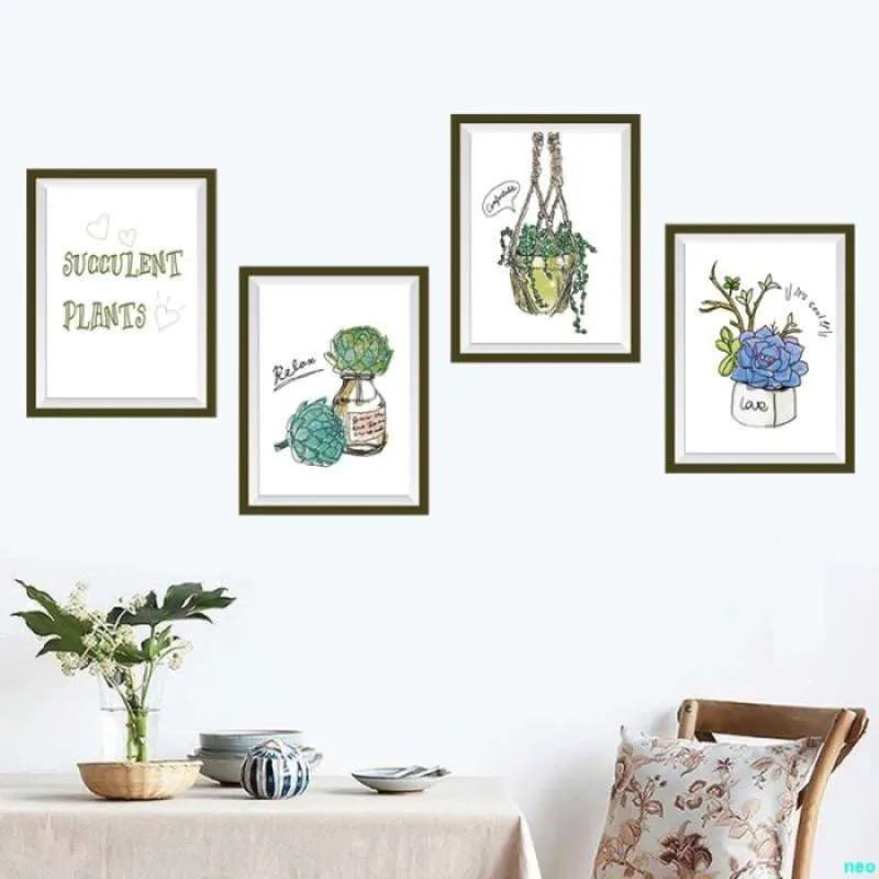 WALLSTICKER PLANTS AND FRAME size 50x70 hm71005