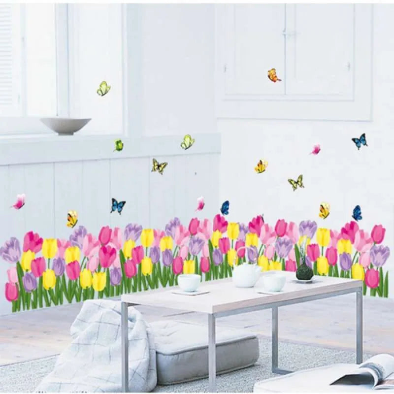 COLORFUL TULIP  WALL STICKER ay7188