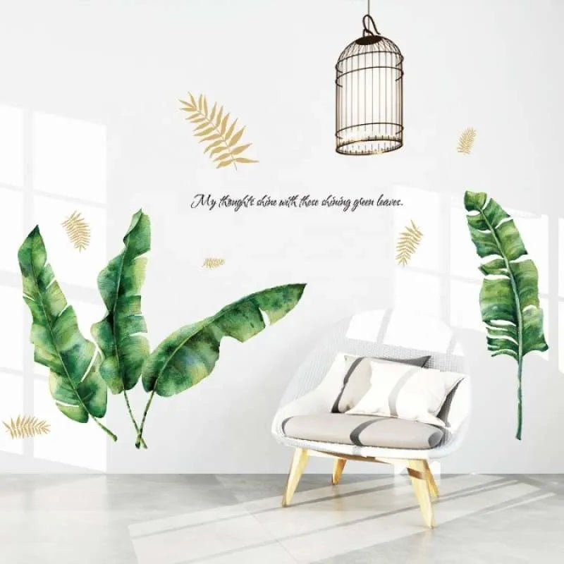 SK9359 TROPICAL MURAL 60X90 DAUN PISANG KLASIK WALLSTICKER STICKER