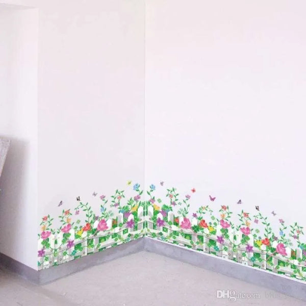 Am7110 Garden Flower Border Fence Wall Sticker