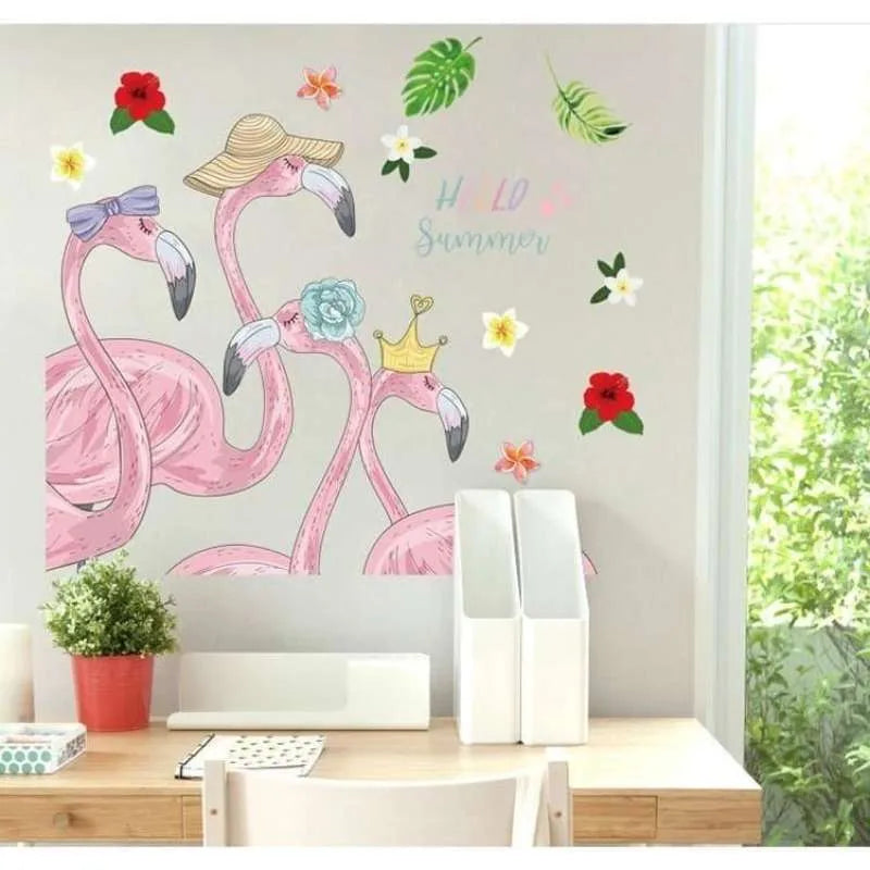 Pink Summer Flamingo Wall Stickers SK9317 Wallsticker Wallpaper