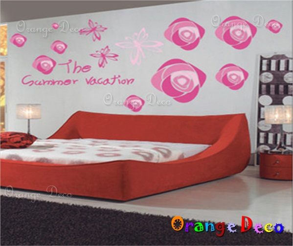 Wall stickers [Juguo Design] Rose DIY combination wall stickers/wall stickers/wallpaper/living room bedroom bathroom kindergarten interior design decoration