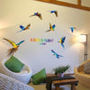 Xl6046Wall Stickers Flying Parrot Bird Jungle Colorful Tropical Interior Sticker Wall Decoration Scandinavian Style DIY Living Room