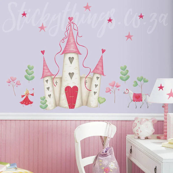 RANDWICK Castle Horse Flower Fairy Pattern Removable Wall Sticker Wallpaper Decor size 60x90  df5083