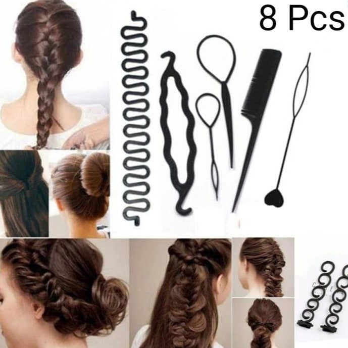 Hair Styling Set, Fashion Hair Design Styling Tool Accessories DIY Hair Accessories Tool Kit Hair Sculpting Tool Kit, Magic ple Quick Spiral Braide  htfrbks6j-1