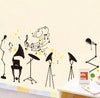 Removable Wallpaper Self- Adhesive Wall Sticker Musial Instrument Decal Musical Notes Wall Decoration for Home Muscial House Bedroom