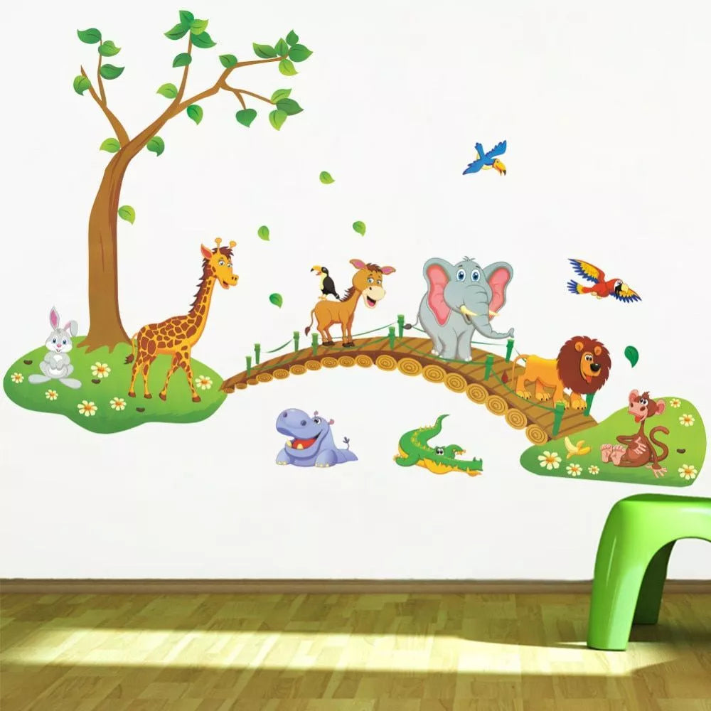 Jungle Animal Wall Sticker Living Room Home Decoration Kid Bedroom Wallpaper 1PC