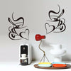 Double Love Coffee Cup Wall Sticker Removable Home Decor Wall Art Two Colors New