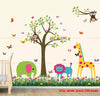 Monkey Owls Tree Jungle Animal Butterflies Wall Stickers Baby Nursery Kids Decal