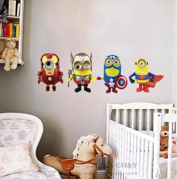 Cartoon Despicable Me Minions Wall Stickers for Kids Baby Room Wall Home Decor Wallpaper Posters