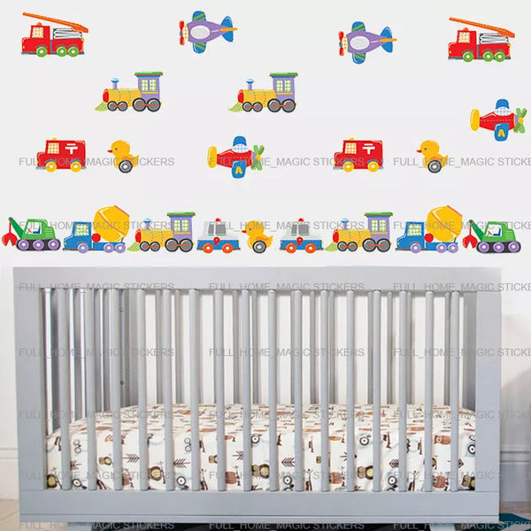 Ncs0037 Toy Cars/Truck/Duck Transport 23pc Wall Sticker Decal Nursery Baby Kids Decor