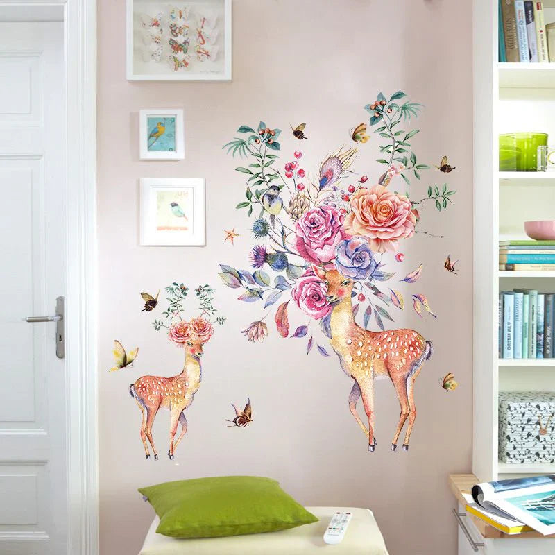Floral Deer Decor/ Wall Art - SK9273 size 60x90