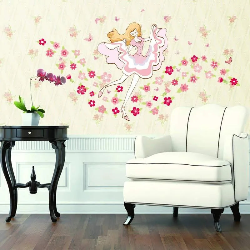 XH9228 Flower Girl Wall Sticker