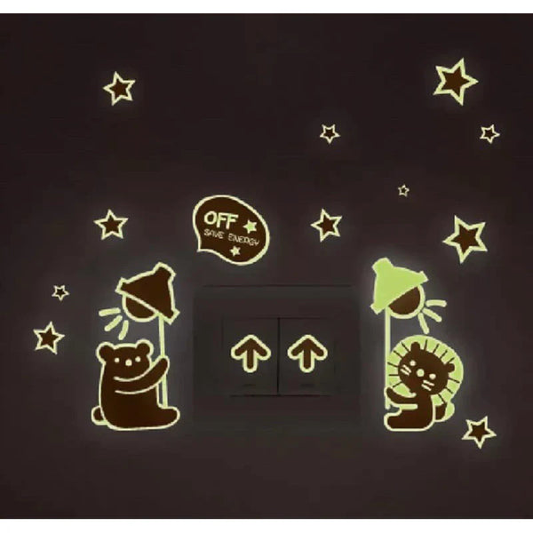 Brown Teddy & Stars Wall Sticker