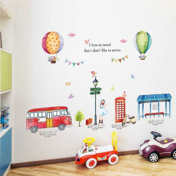 I Love To Travel Wall Art Decoration Sticker-ABC1061