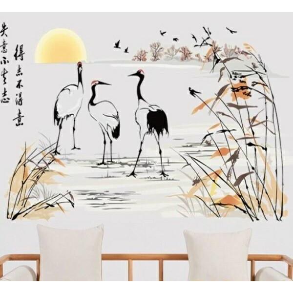 Stylish Japanese wall stickers featuring plants, flowers, trees, autumn, moon viewing, landscapes, and scenery.