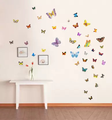 NC5070 7  butterfly color transparent furnishing decorative wall stickers