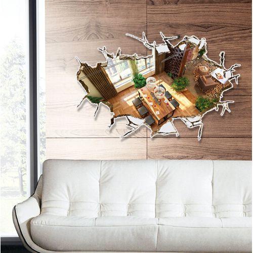 3D stereo decoration wall breaking home personalized wall sticker AY9255 remove wall stickers