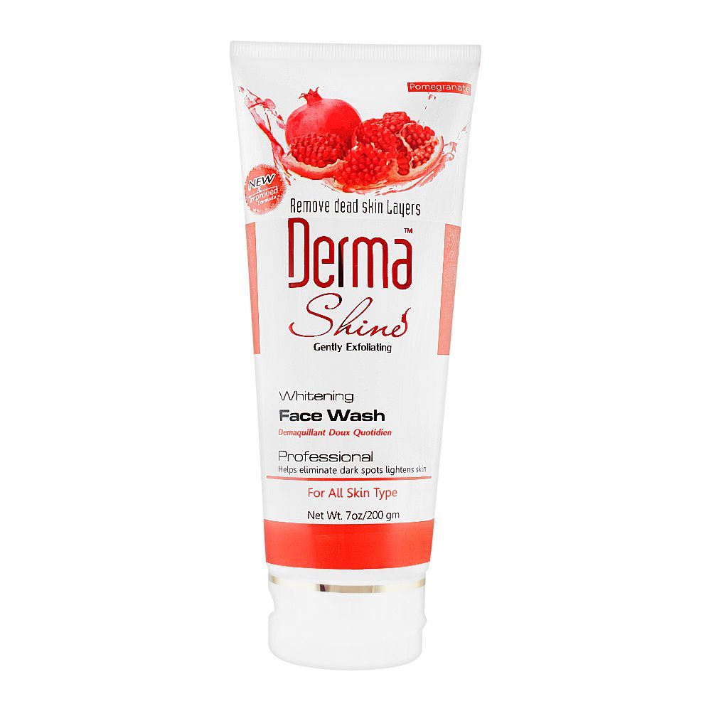 Derma Shine Gently Exfoliating Pomegranate Whitening Face Wash, For All Skin Types, 200g  dsfwwez7b-h