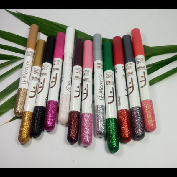 Flormar Glitter Eye-Shadow Pencil (Pack Of 12 Multicolor)