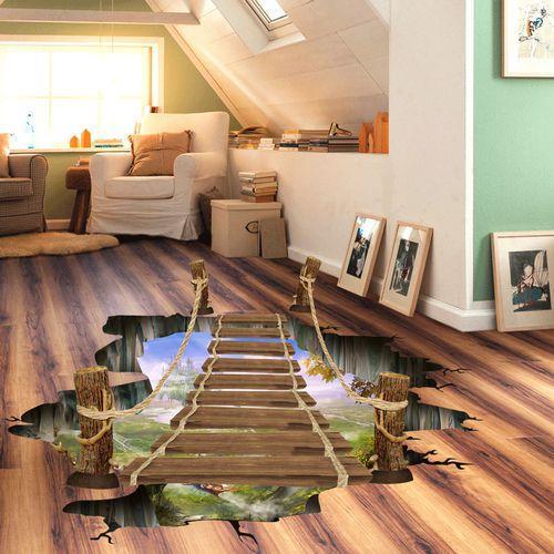 Cheap Wall Stickers 60X90 Xl8129 Wood Bridge Floor Walstiker Wallsticker Guaranteed Ori