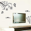 Syga Polyvinyl Chloride Black Flower Wall Stickers (Jm7227Ab)