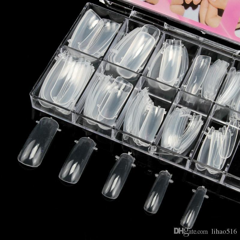 100pcs Dual Form Nail System Quick Building Mold Tips Forms Extension Mold Poly Gel Tips for polygel application UV Gel Acrylic Nail nsfrclu1b-1