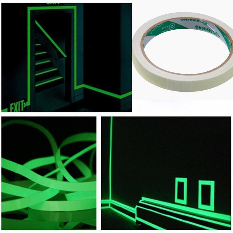 1pcs Luminous Fluorescent Night Self-adhesive Glow In The Dark Sticker Tape Safety Security Home Decoration Warning Tape width 1cm length 3 meter