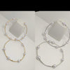 Fashion Jewelry 1 Pair Of Pearl Large Hoop Earrings For Women  egfrpdb8j-8