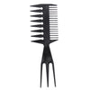 3 in 1 Plastic Men Three Sided Comb for Hairdressing, Grooming and Styling - Black  ptscbkz4e-g