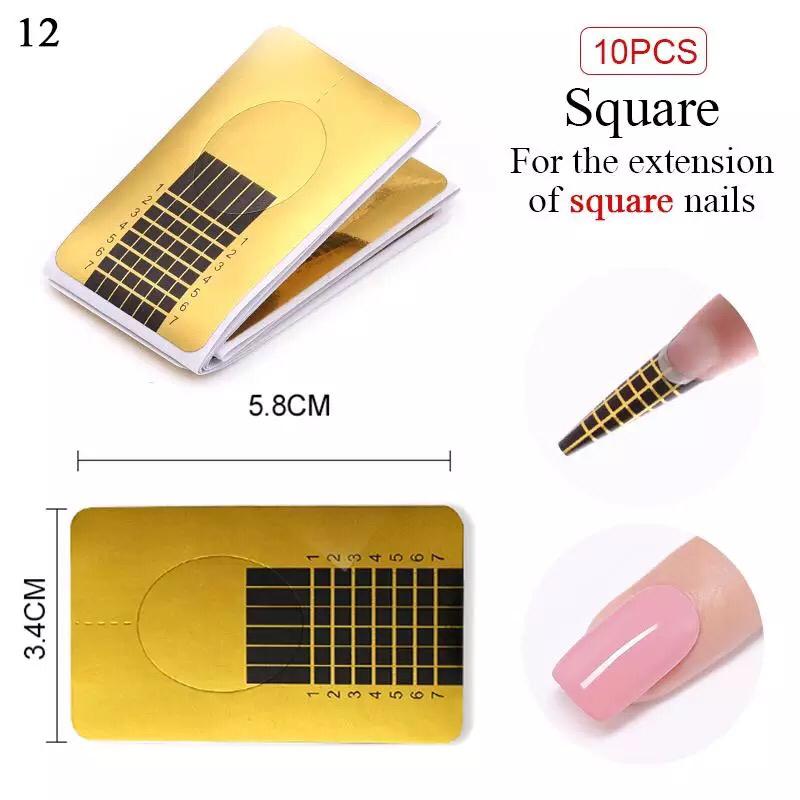 New Arrival 10 pcs French Ballerina Nail Form Tips For Soak Off UV Gel nsfrbdu1a-4