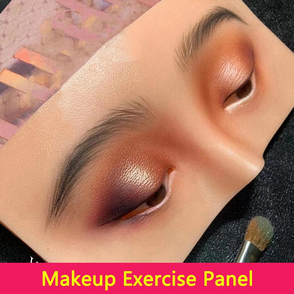 Makeup Practicing Board Face Eye Practice Pad Silicone Bionic Skin for Make Up Eyelash Eye Shadow Training  mpbskz4l-1