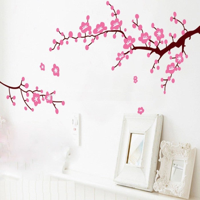 Paper Self Adhesive Home Wall Art Decor 🔍  SALE Pink Flower Branches Wall Sticker JM7119 Floral PVC Removeable Wall Paper Self Adhesive Home Wall Art Decor